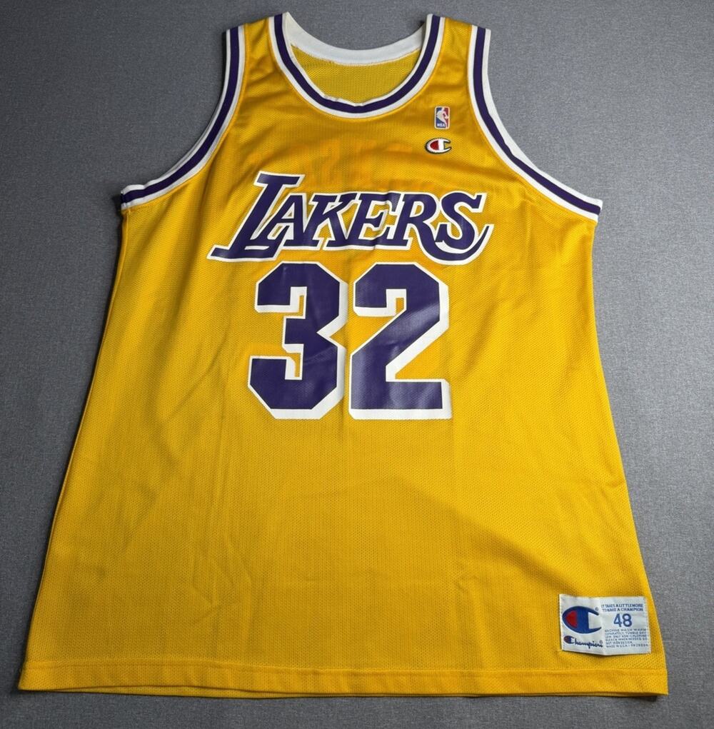Vintage Magic Johnson Los Angeles Lakers Champion NBA Jersey #32 Size 48